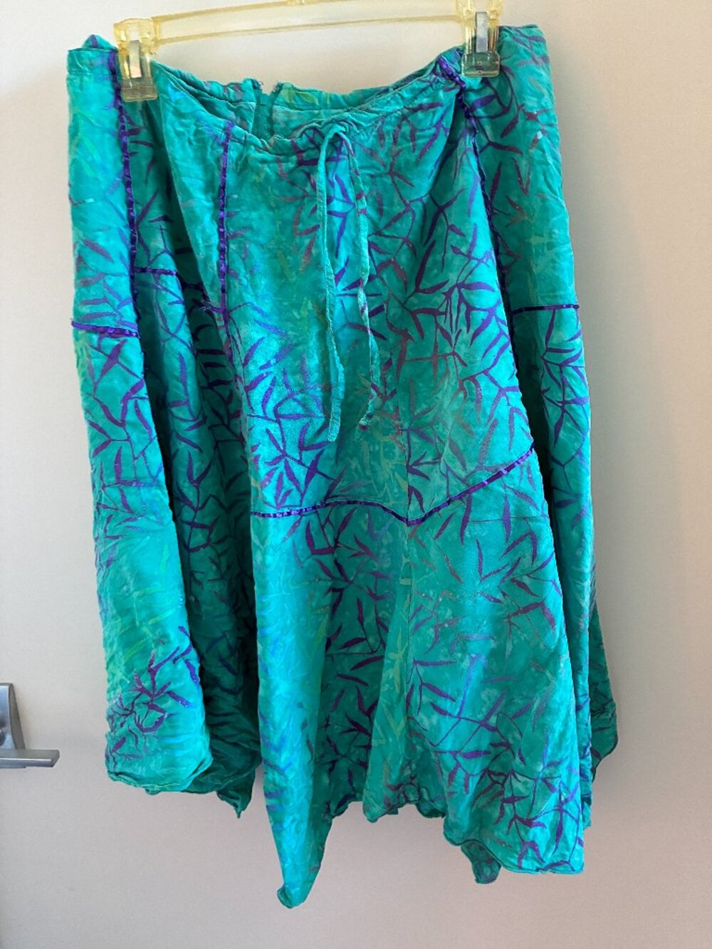 Teal and Purple Blue Mexicali Blues Boho Bohemian Skirt